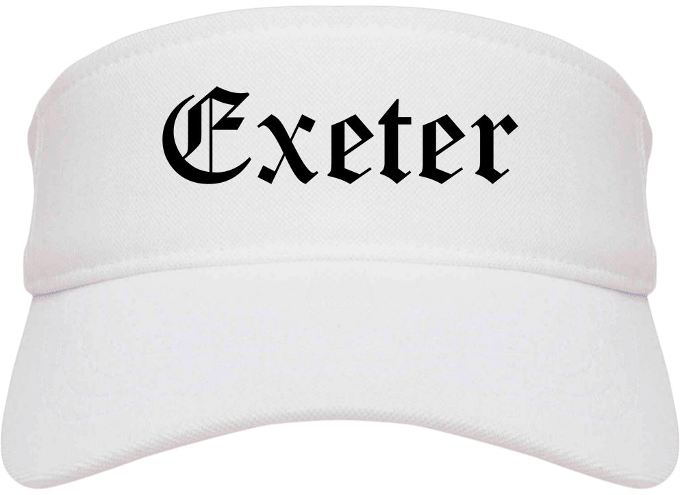 Exeter Pennsylvania PA Old English Mens Visor Cap Hat White