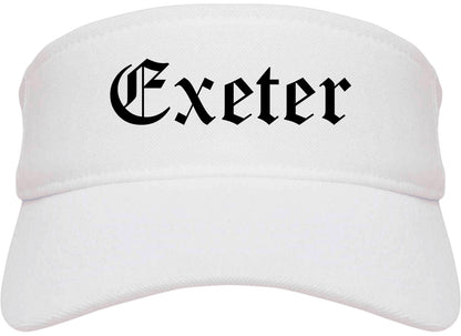 Exeter Pennsylvania PA Old English Mens Visor Cap Hat White