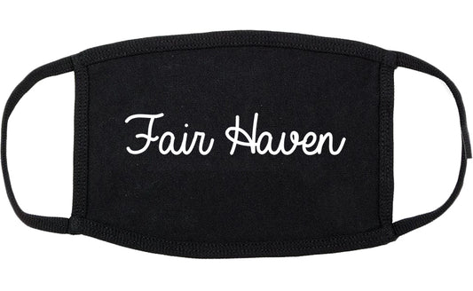 Fair Haven New Jersey NJ Script Cotton Face Mask Black