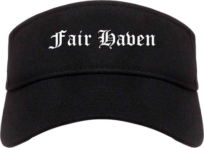Fair Haven New Jersey NJ Old English Mens Visor Cap Hat Black