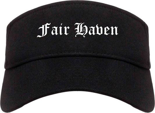 Fair Haven New Jersey NJ Old English Mens Visor Cap Hat Black