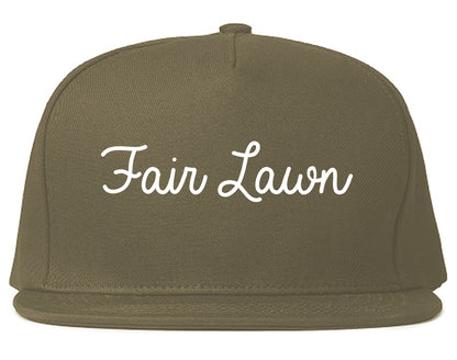 Fair Lawn New Jersey NJ Script Mens Snapback Hat Grey