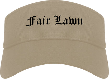 Fair Lawn New Jersey NJ Old English Mens Visor Cap Hat Khaki