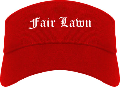 Fair Lawn New Jersey NJ Old English Mens Visor Cap Hat Red