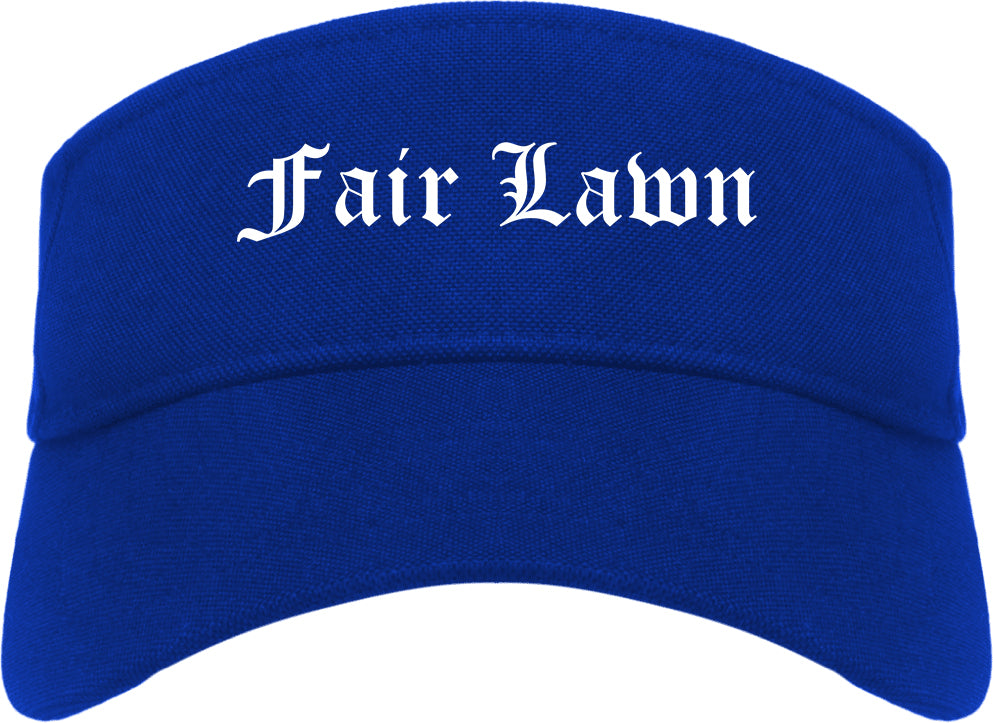 Fair Lawn New Jersey NJ Old English Mens Visor Cap Hat Royal Blue
