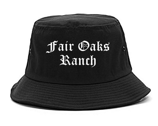 Fair Oaks Ranch Texas TX Old English Mens Bucket Hat Black