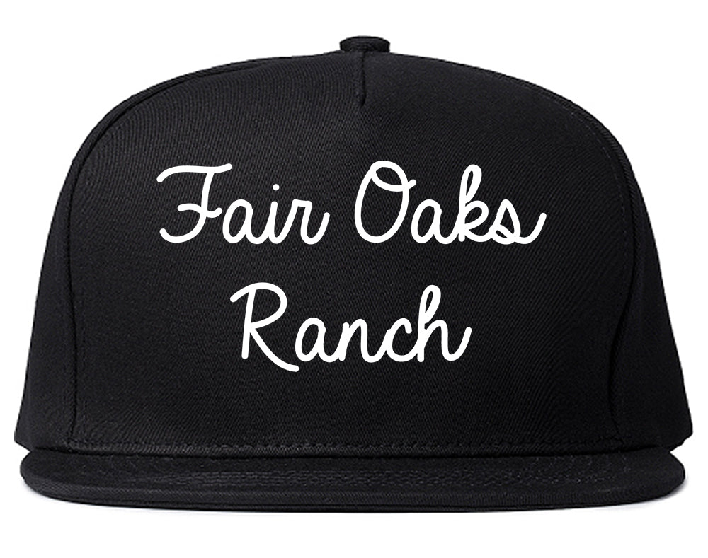 Fair Oaks Ranch Texas TX Script Mens Snapback Hat Black