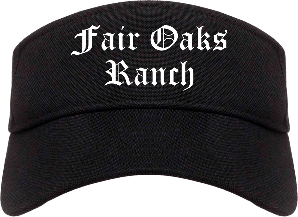 Fair Oaks Ranch Texas TX Old English Mens Visor Cap Hat Black