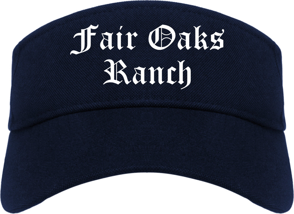 Fair Oaks Ranch Texas TX Old English Mens Visor Cap Hat Navy Blue