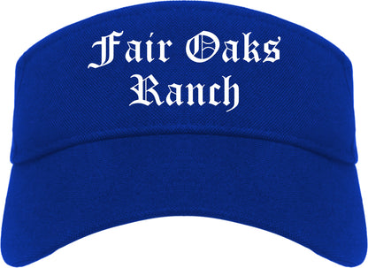 Fair Oaks Ranch Texas TX Old English Mens Visor Cap Hat Royal Blue
