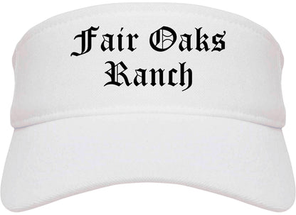 Fair Oaks Ranch Texas TX Old English Mens Visor Cap Hat White