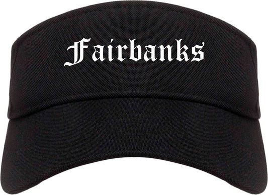 Fairbanks Alaska AK Old English Mens Visor Cap Hat Black
