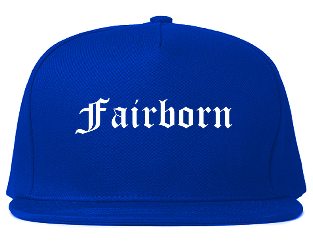 Fairborn Ohio OH Old English Mens Snapback Hat Royal Blue