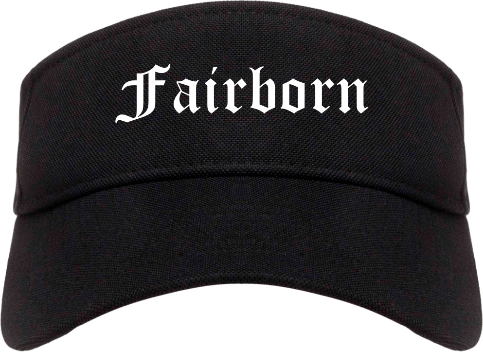 Fairborn Ohio OH Old English Mens Visor Cap Hat Black