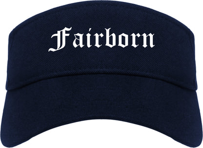 Fairborn Ohio OH Old English Mens Visor Cap Hat Navy Blue