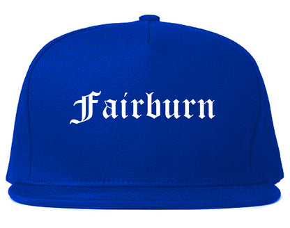 Fairburn Georgia GA Old English Mens Snapback Hat Royal Blue