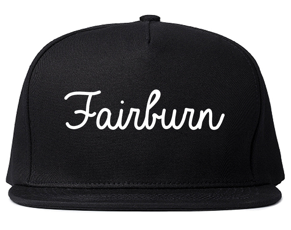 Fairburn Georgia GA Script Mens Snapback Hat Black