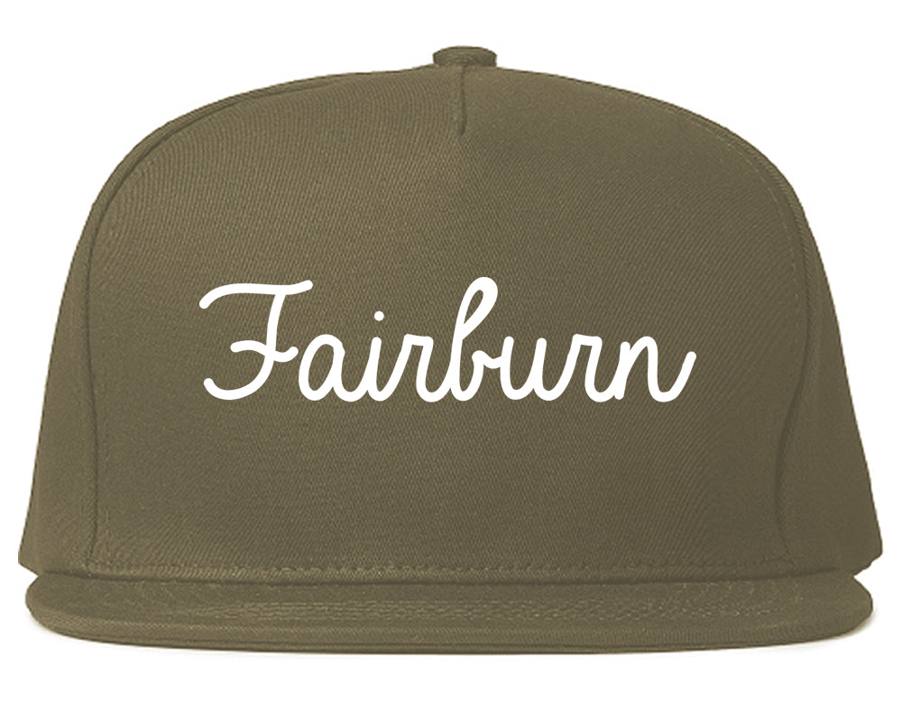 Fairburn Georgia GA Script Mens Snapback Hat Grey