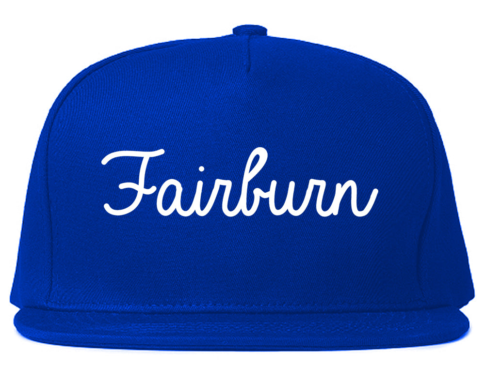 Fairburn Georgia GA Script Mens Snapback Hat Royal Blue