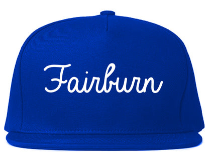 Fairburn Georgia GA Script Mens Snapback Hat Royal Blue