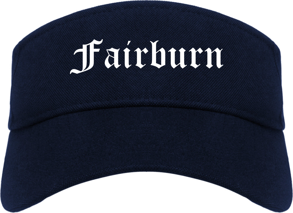 Fairburn Georgia GA Old English Mens Visor Cap Hat Navy Blue