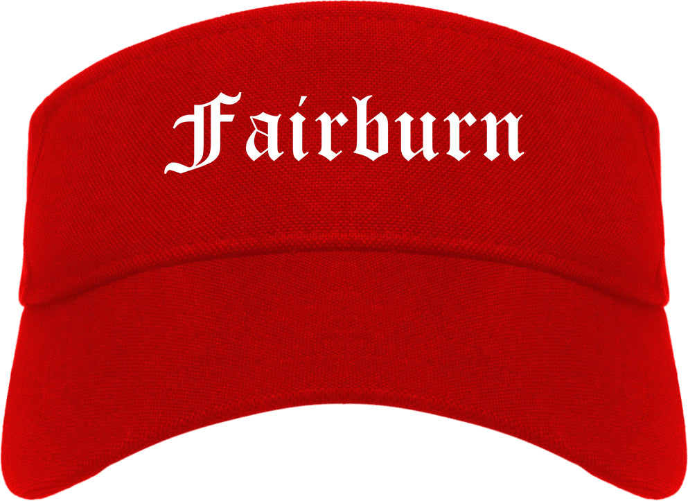 Fairburn Georgia GA Old English Mens Visor Cap Hat Red