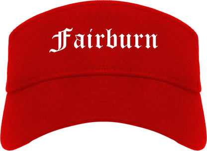 Fairburn Georgia GA Old English Mens Visor Cap Hat Red