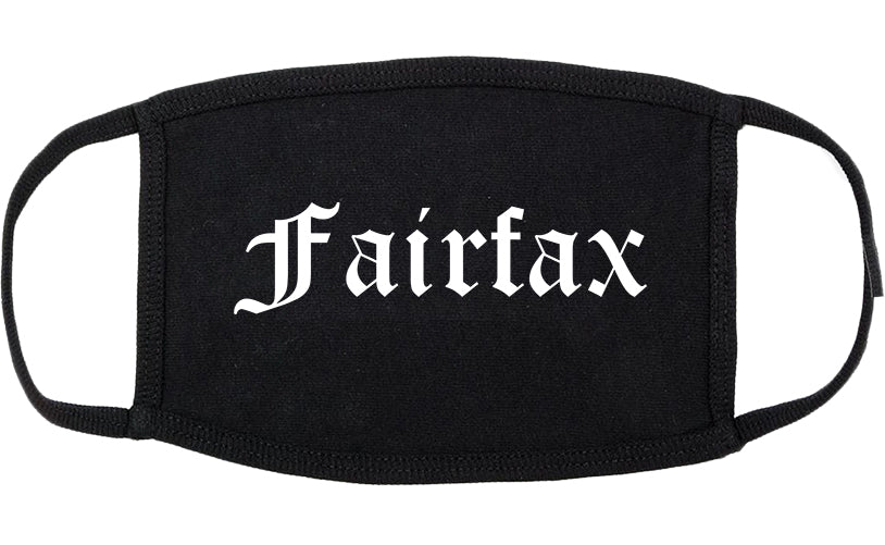 Fairfax California CA Old English Cotton Face Mask Black