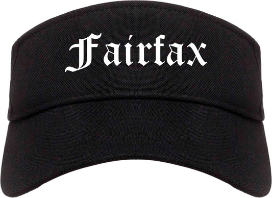 Fairfax California CA Old English Mens Visor Cap Hat Black