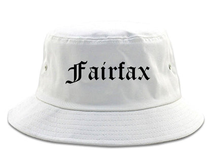 Fairfax California CA Old English Mens Bucket Hat White