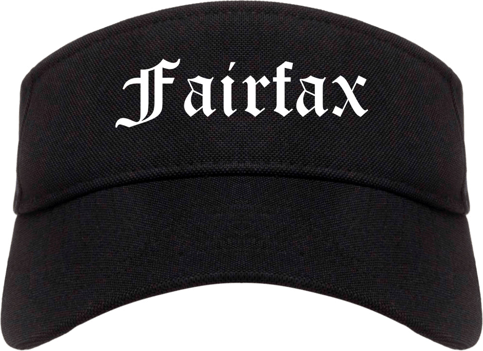 Fairfax Virginia VA Old English Mens Visor Cap Hat Black