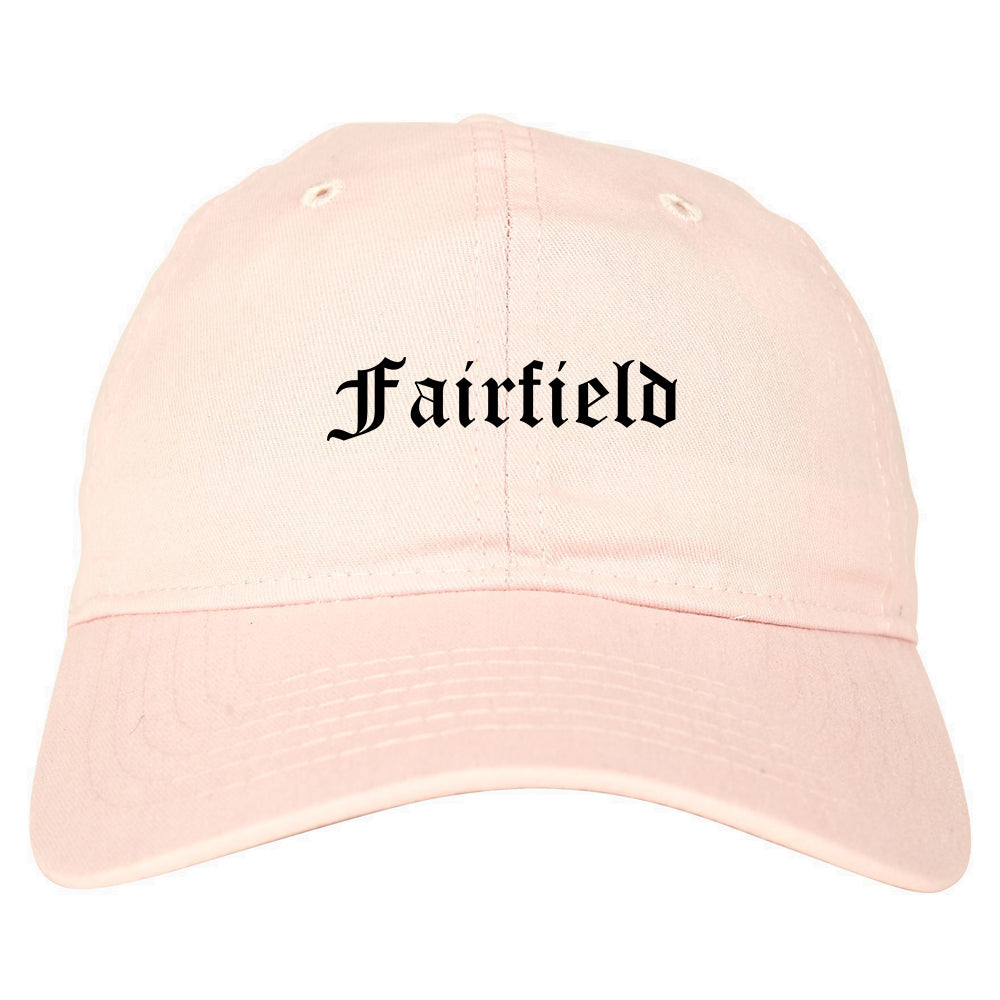 Fairfield Alabama AL Old English Mens Dad Hat Baseball Cap Pink