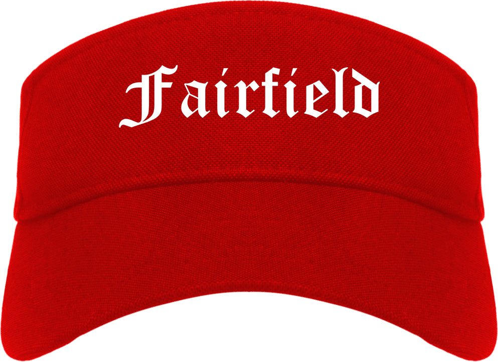 Fairfield Alabama AL Old English Mens Visor Cap Hat Red