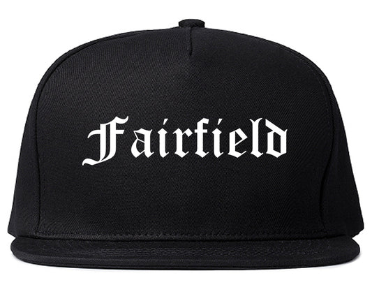 Fairfield California CA Old English Mens Snapback Hat Black