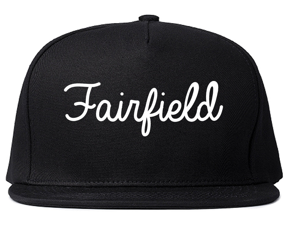 Fairfield California CA Script Mens Snapback Hat Black