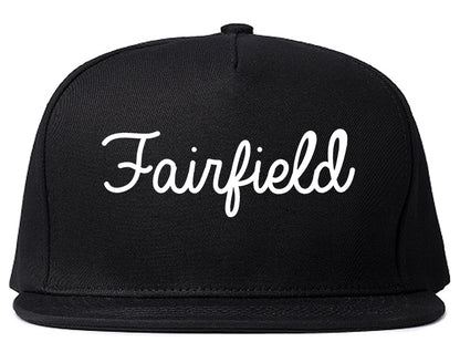 Fairfield California CA Script Mens Snapback Hat Black