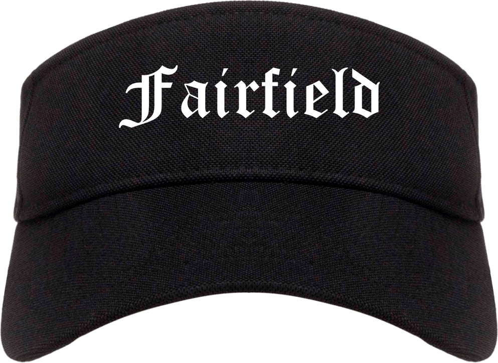 Fairfield California CA Old English Mens Visor Cap Hat Black