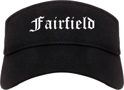 Fairfield California CA Old English Mens Visor Cap Hat Black