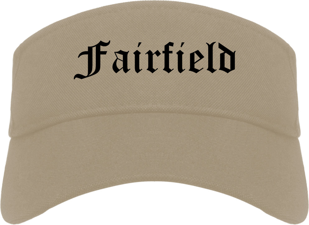 Fairfield California CA Old English Mens Visor Cap Hat Khaki