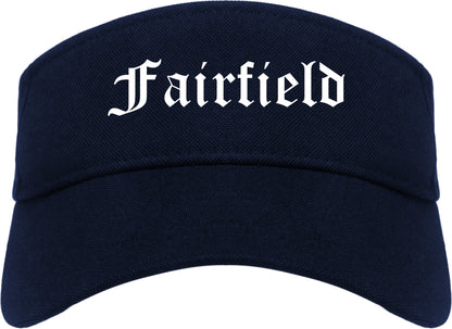 Fairfield California CA Old English Mens Visor Cap Hat Navy Blue