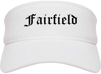 Fairfield California CA Old English Mens Visor Cap Hat White