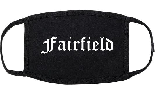 Fairfield Illinois IL Old English Cotton Face Mask Black
