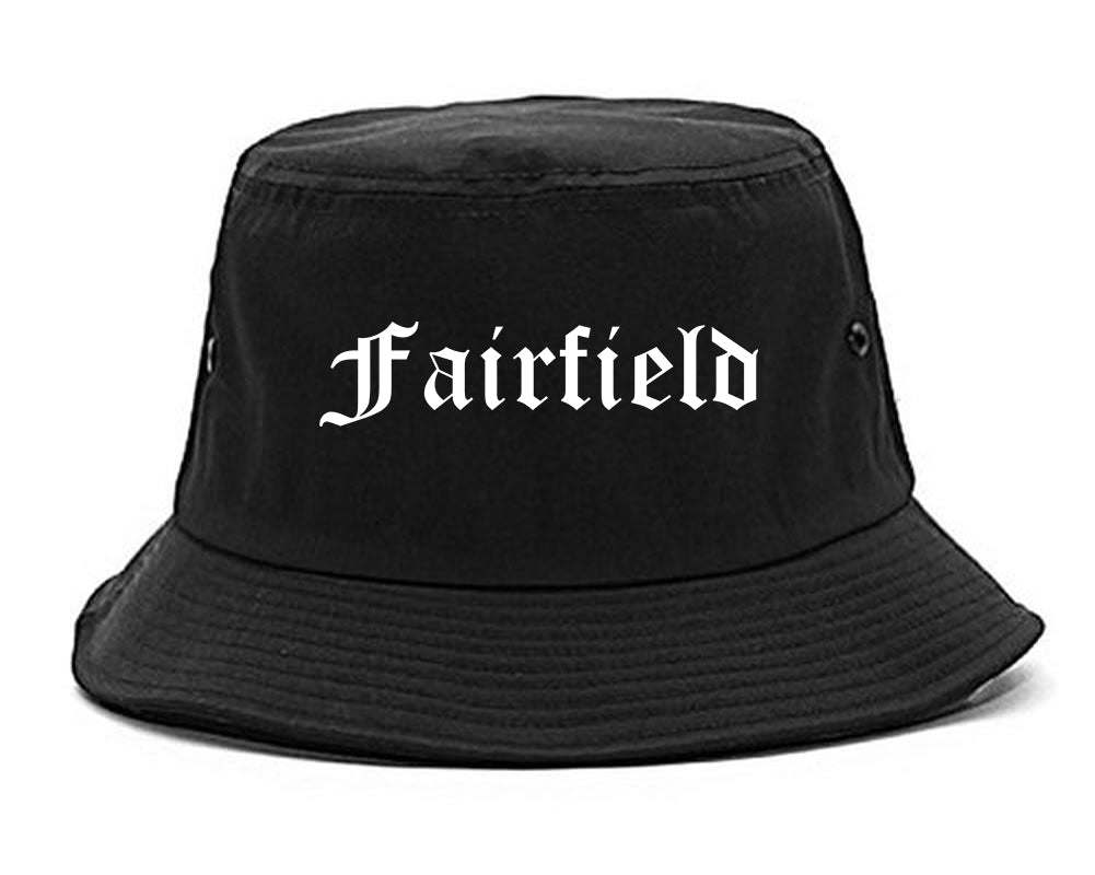 Fairfield Illinois IL Old English Mens Bucket Hat Black