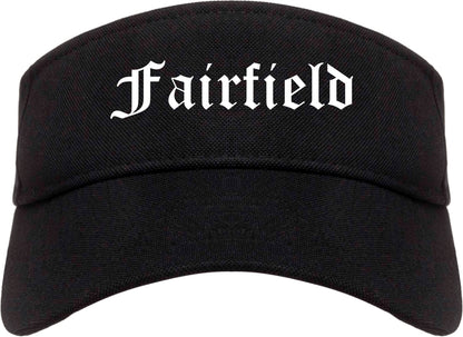 Fairfield Illinois IL Old English Mens Visor Cap Hat Black
