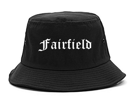 Fairfield Iowa IA Old English Mens Bucket Hat Black