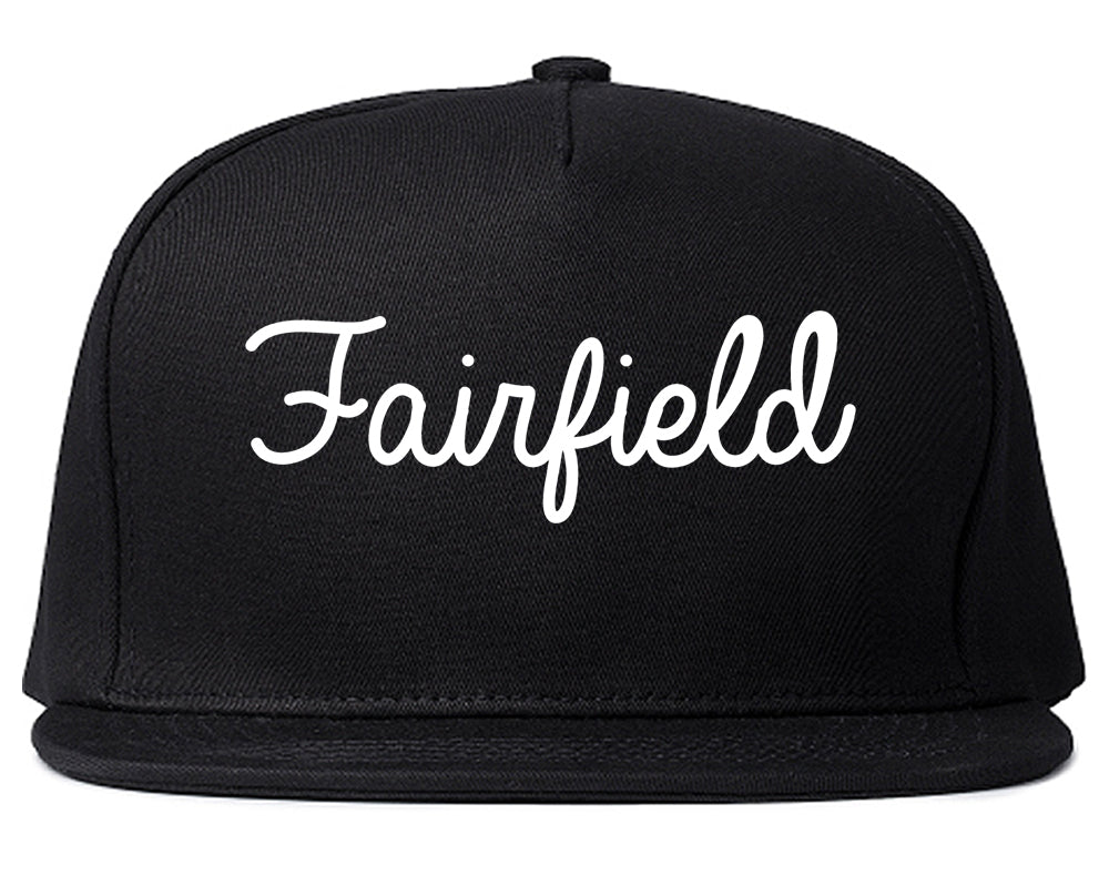 Fairfield Iowa IA Script Mens Snapback Hat Black