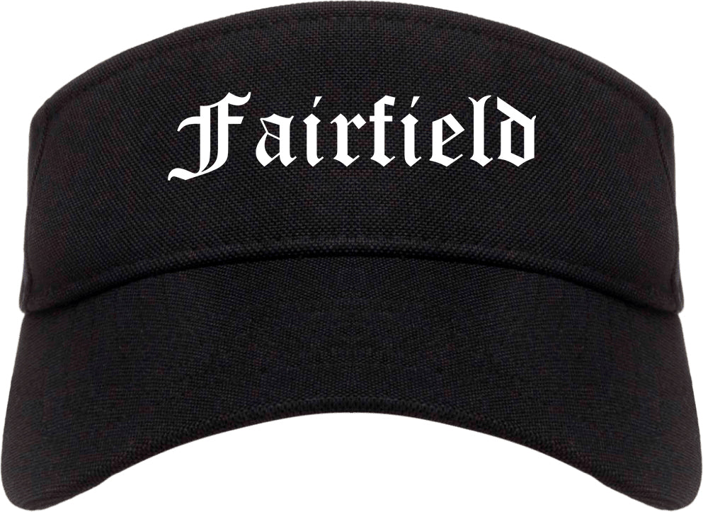 Fairfield Iowa IA Old English Mens Visor Cap Hat Black