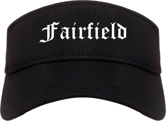 Fairfield Iowa IA Old English Mens Visor Cap Hat Black