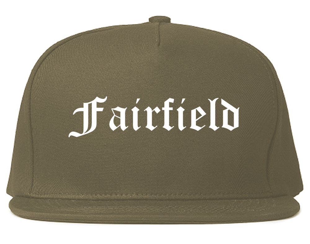 Fairfield Ohio OH Old English Mens Snapback Hat Grey