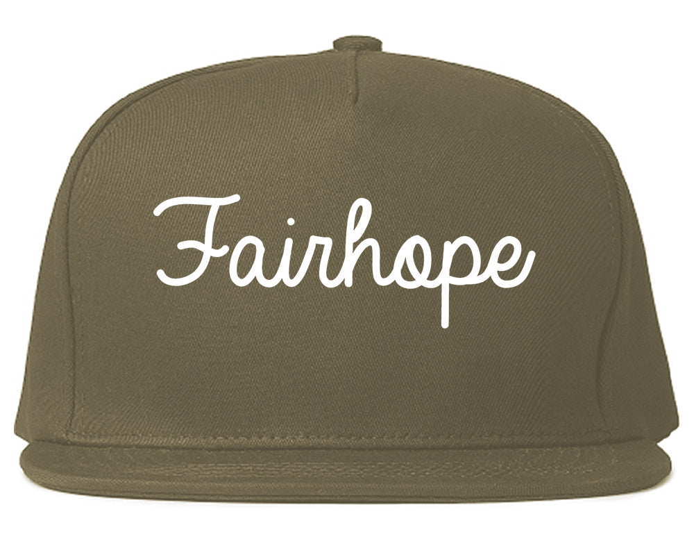 Fairhope Alabama AL Script Mens Snapback Hat Grey